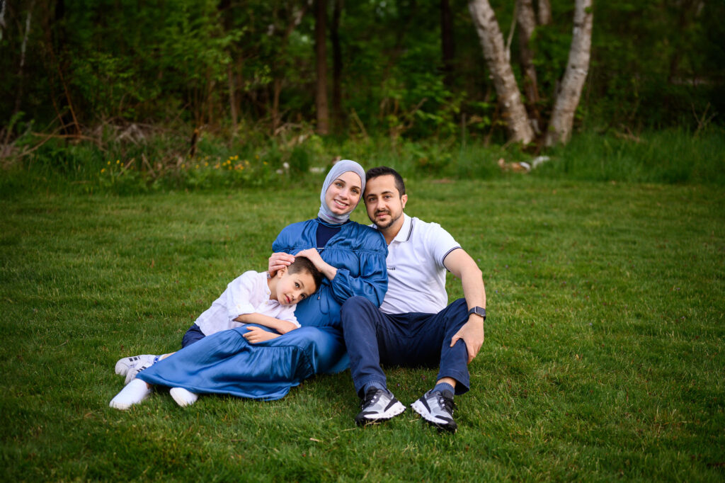 Loving family at a Grand Rapids maternity session at the park