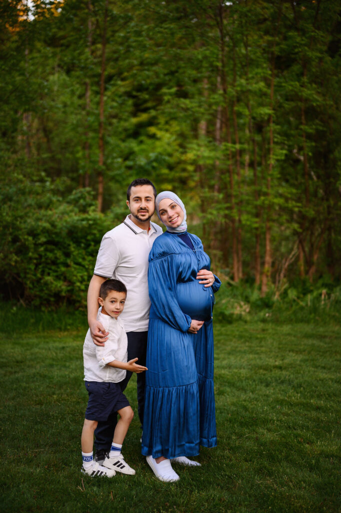 Loving family at a Grand Rapids maternity session at the park