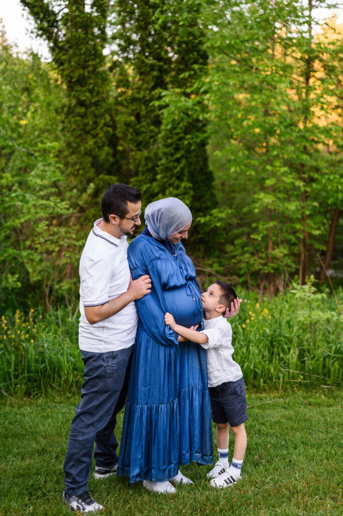 Loving family at a Grand Rapids maternity session at the park