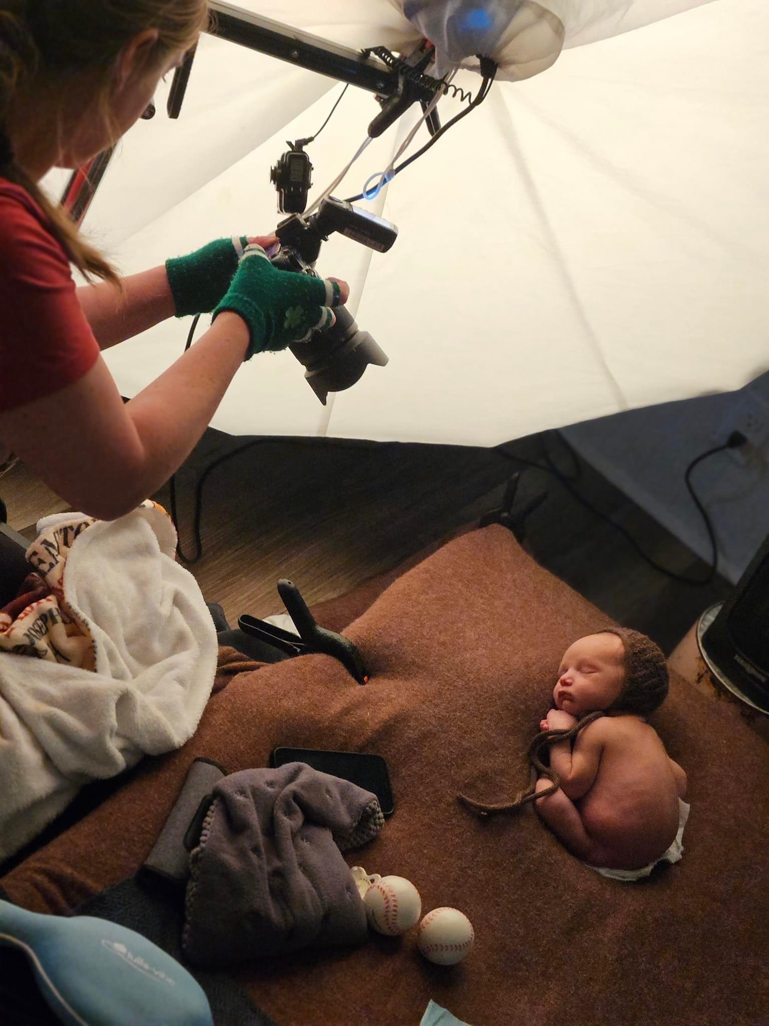 Grand Rapids newborn photographer behind the scenes