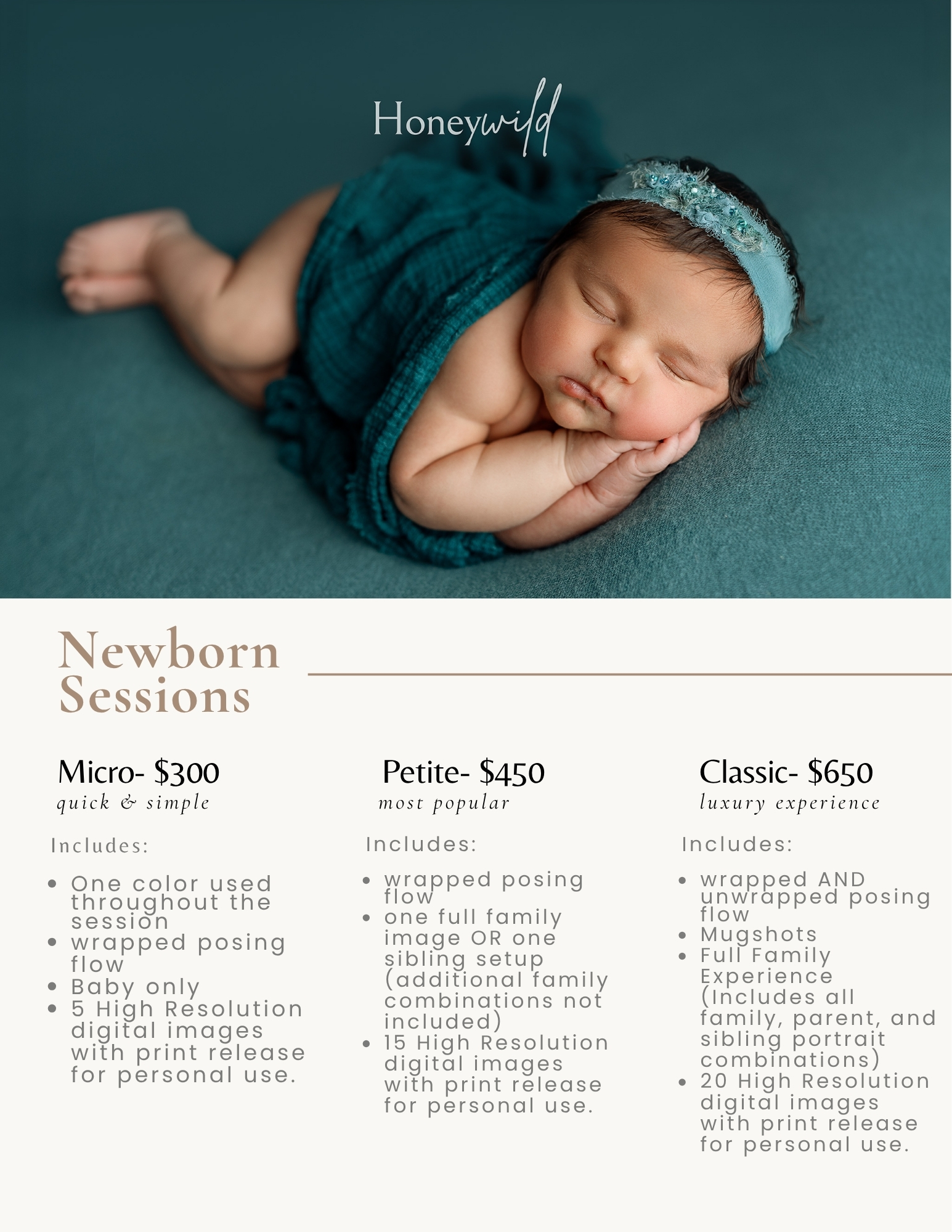 Newborn baby wrapped in teal photographed at Honeywild Photography a studio newborn photographer serving Grand Rapids and West Michigan